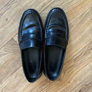 RAG & BONE New York Black Spazzolatto Italian Leather Penny Loafers 36 6